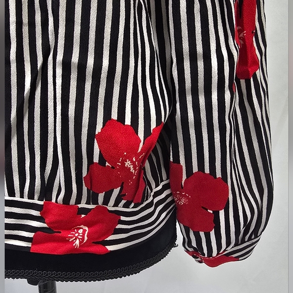 Madewell women striped wrap top candied orchids floral romantic valentine - Picture 7 of 9